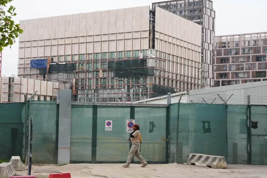 A view of the construction site of the new U.S....