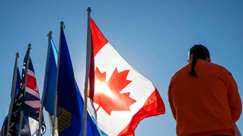 Flags fly at the National Day for Truth and Reconciliation...