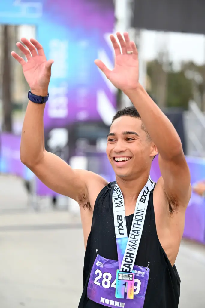 Xavier Smith wins the 2026 2XU Long Beach Marathon on...