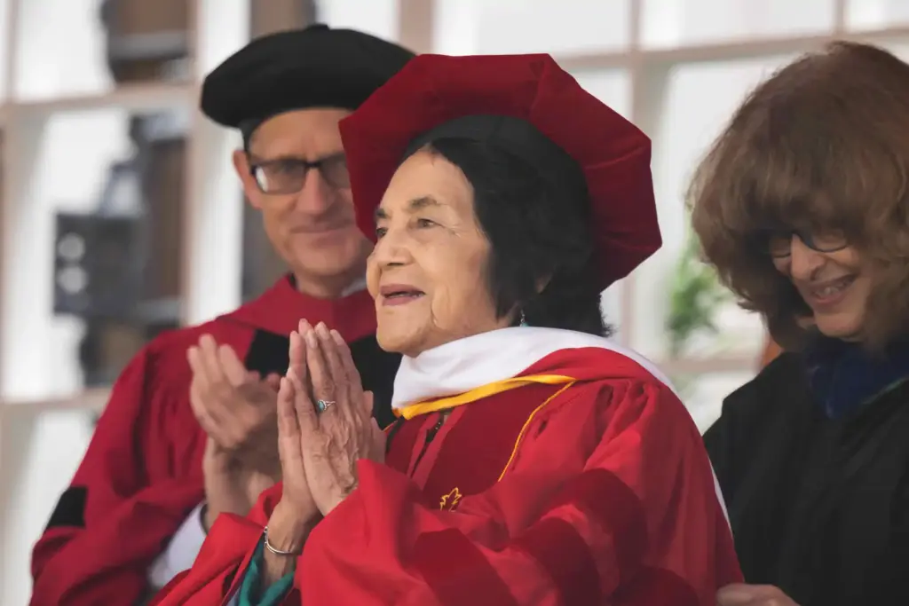 Labor and civil rights leader Dolores Huerta, co-founder of the...