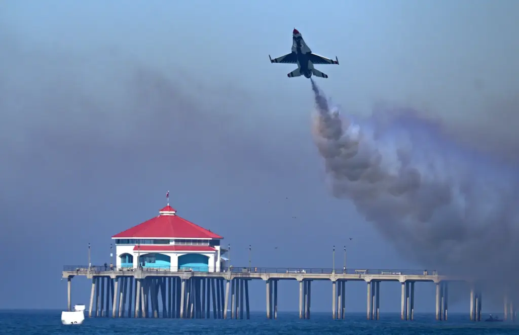 The United States Air Force Thunderbirds perform during the Pacific...