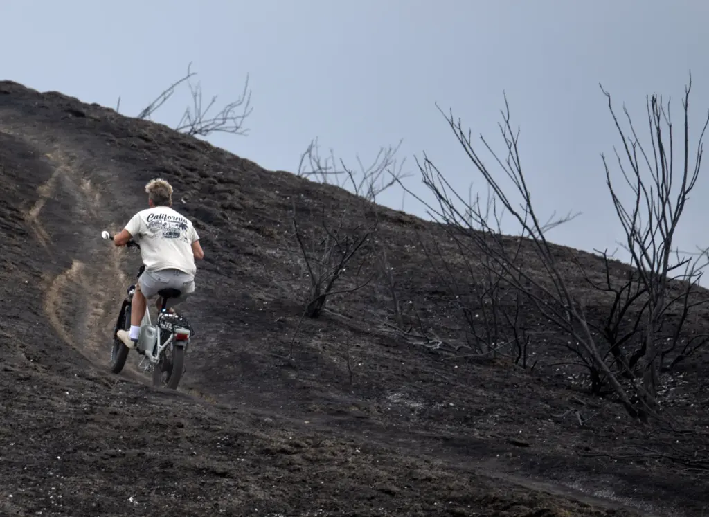 John Zehren of San Juan Capistrano cruises on his e-bike...