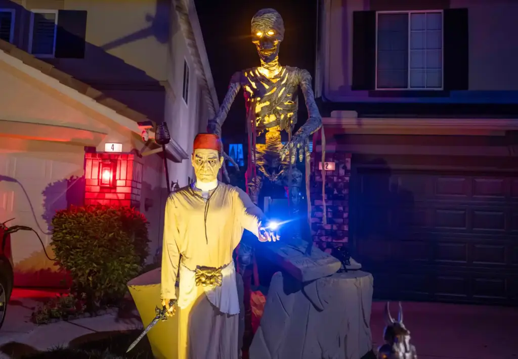 A display featuring The Mummy from the classic 1932 Universal...
