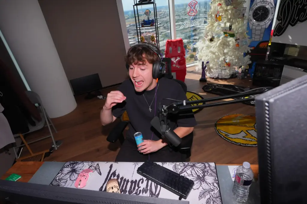 Competitive gamer and Twitch streamer Cody “Clix” Conrod conducts a...