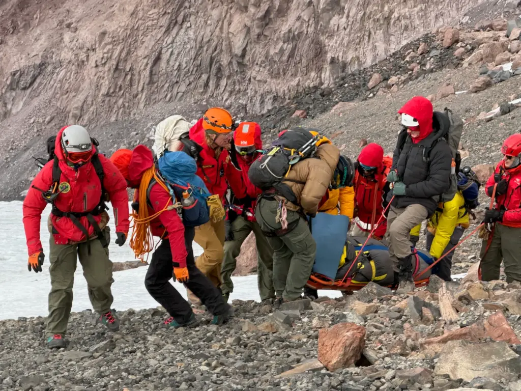 A team of volunteers from multiple agencies, climbed to the...