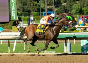 Emisael Jaramillo rides 2 Santa Anita stakes winners, ties for lead