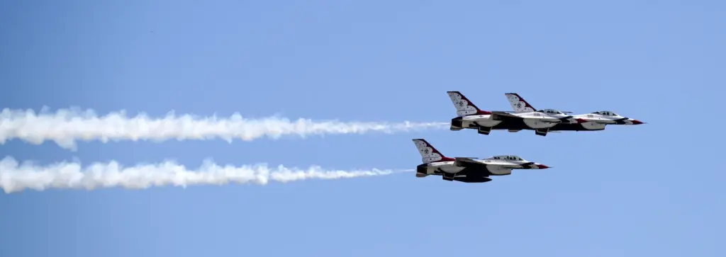The United States Air Force Thunderbirds arrive at the Los...