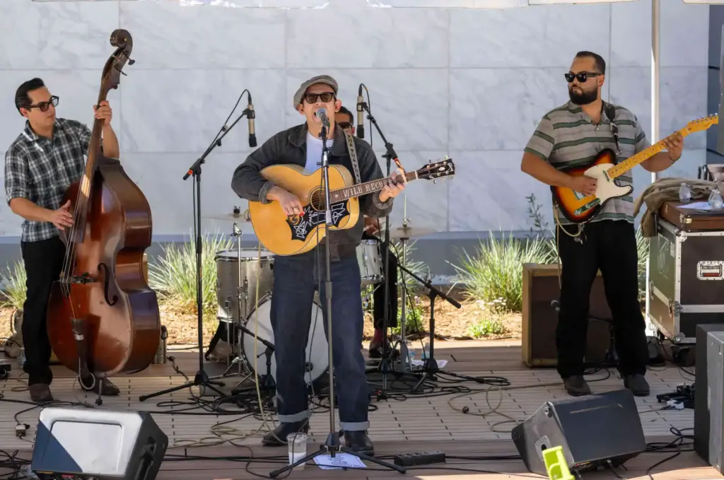 The Desperados perform on the patio of the Santa Ana...