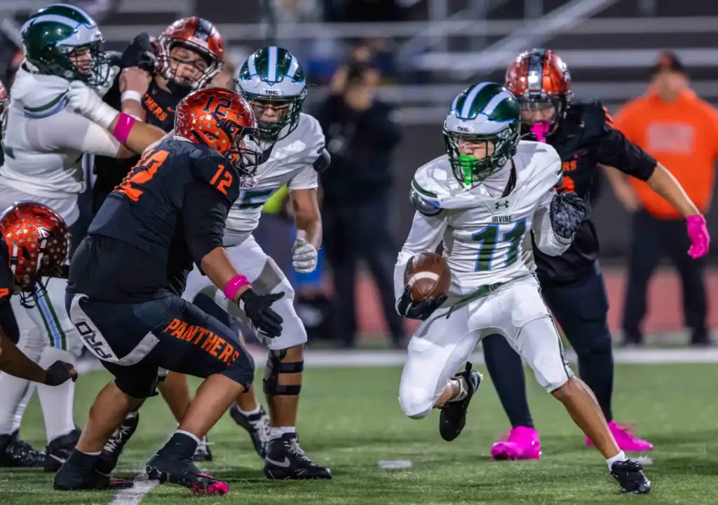 Irvine wide receiver Zachary Scaglione (11) carries the ball during...