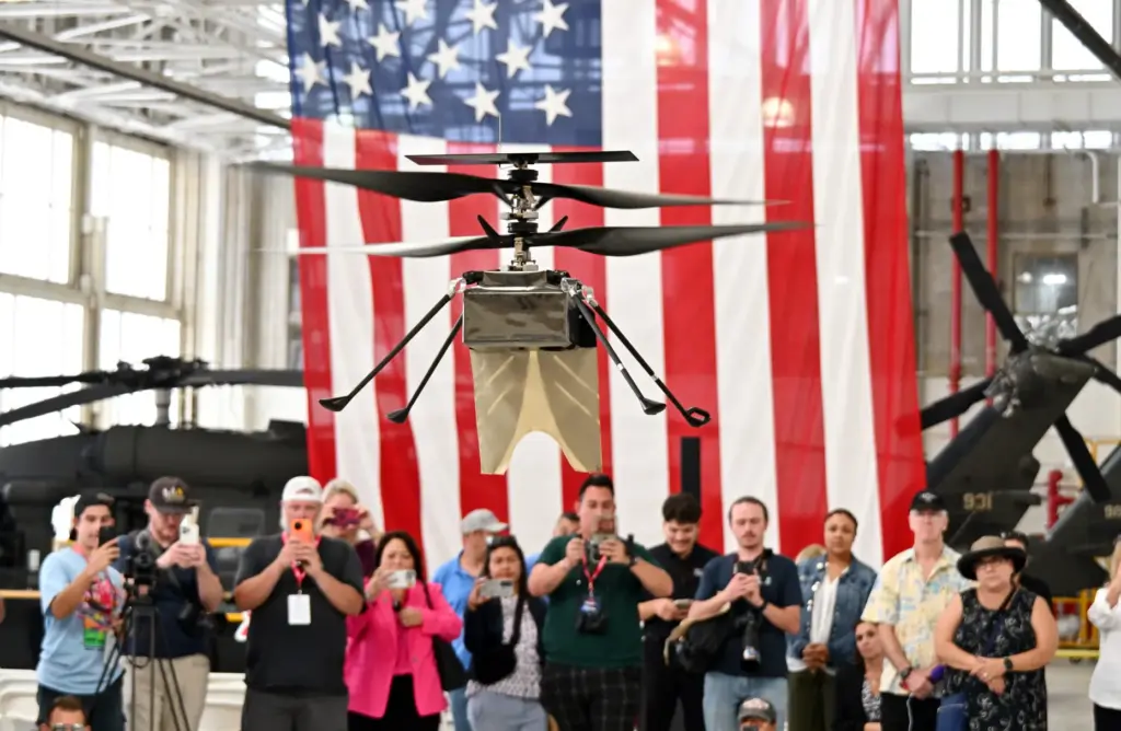 NASA shows off a helicopter modeled from their new Skyfall,...