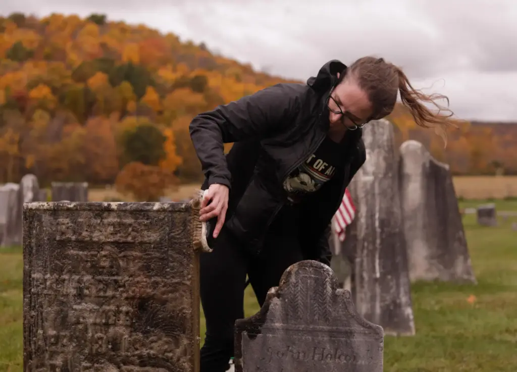 Caitlin Abrams, who became popular on TikTok for her grave...