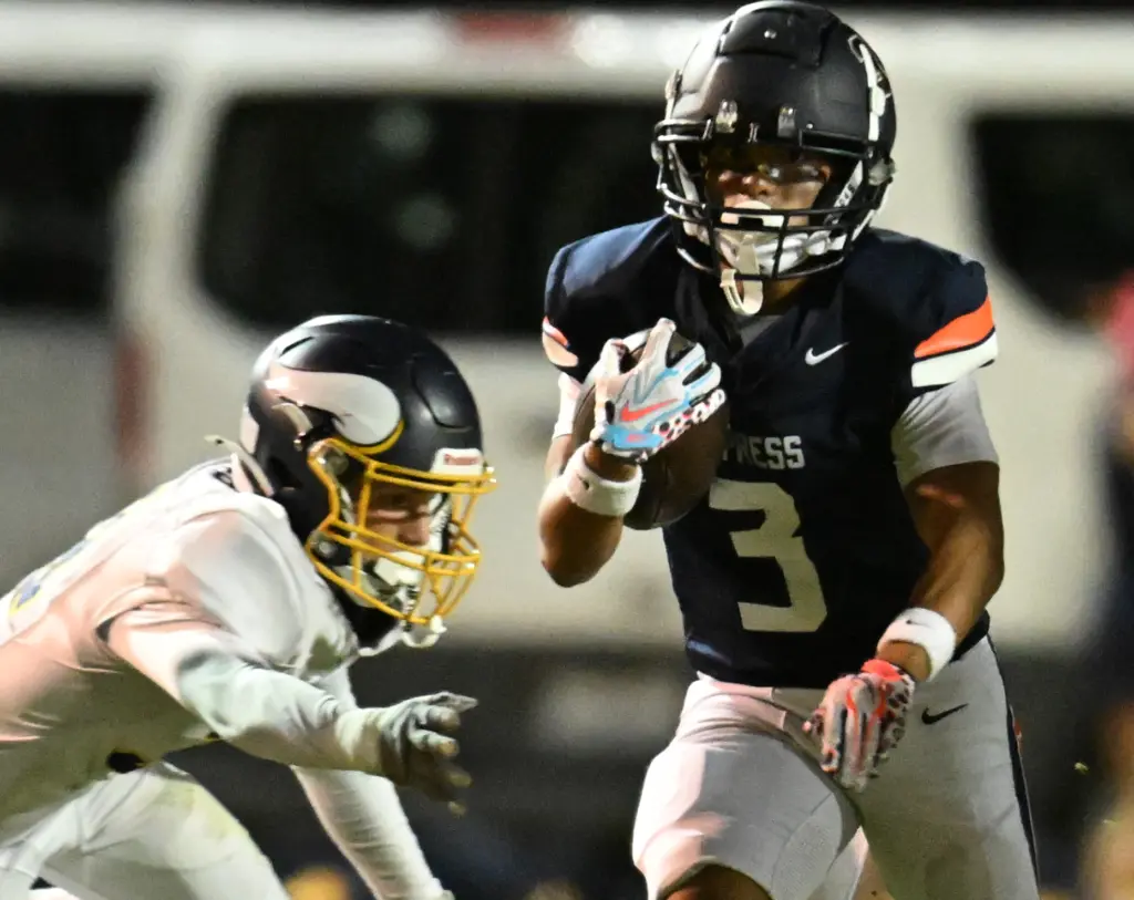 Jayson Bagsic #3 of Cypress rushes in the first half....