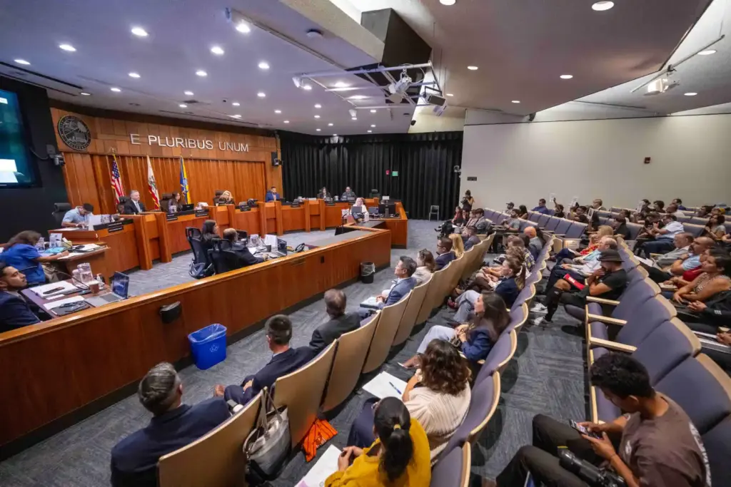 Santa Ana city council members discuss a police use of...