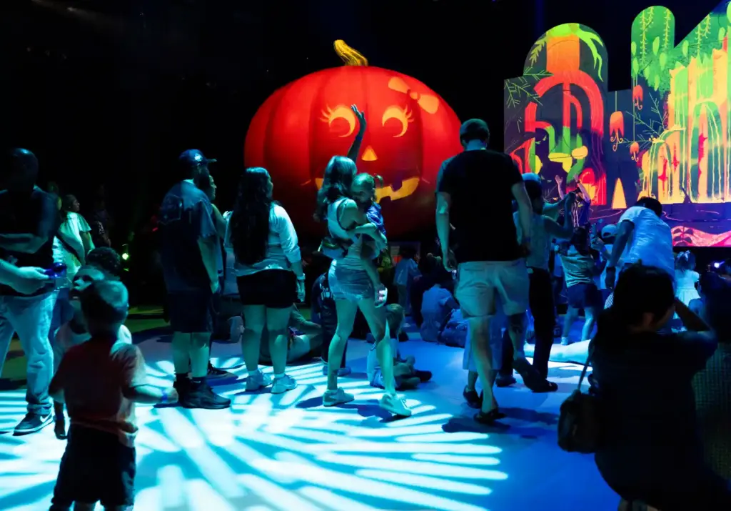 Families boogie with Jack-o-Lynn the giant pumpkin during the 11...