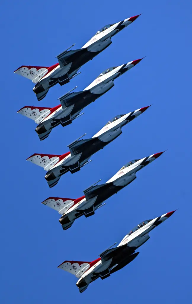 The United States Air Force Thunderbirds perform during the Pacific...