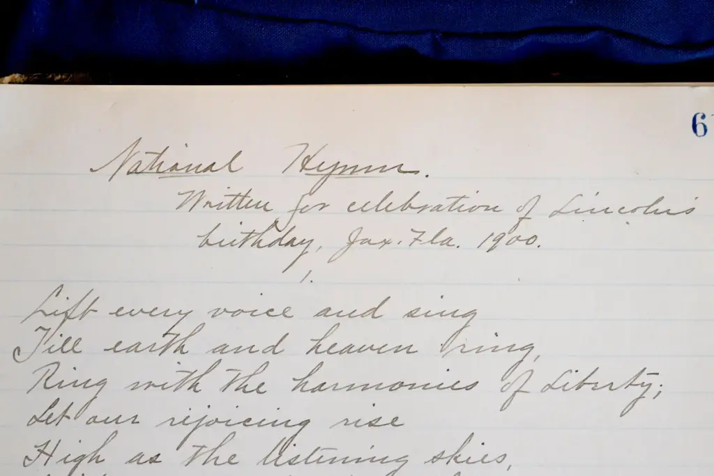 The handwritten manuscript for “Lift Ev’ry Voice and Sing,” originally...