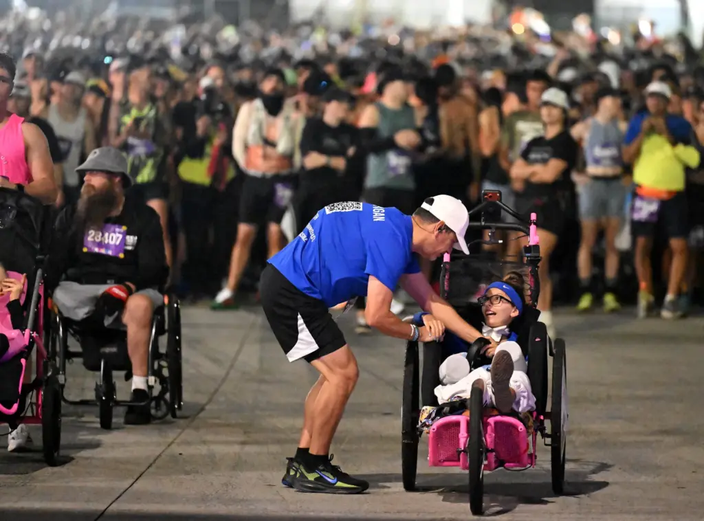 Morgan Lopez participates with her dad Felipe in the 2026...