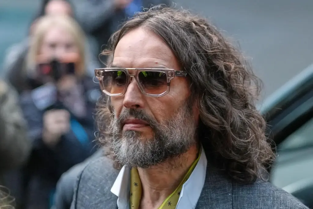 Comedian and actor Russell Brand arrives at Southwark Crown Court.