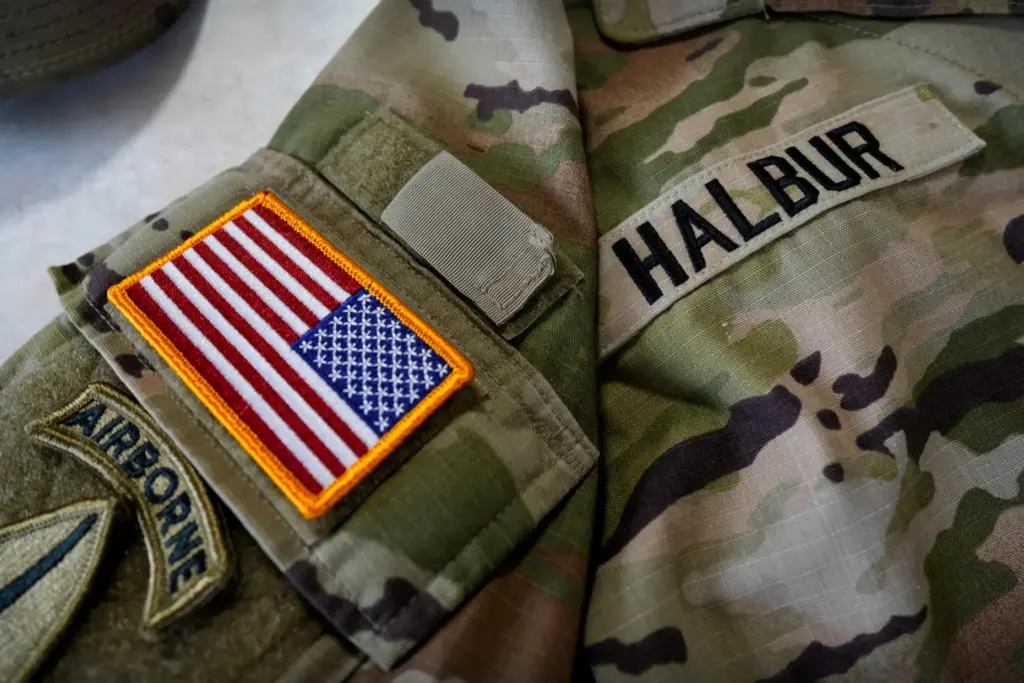 Lt. Col. Tim Halbur’s uniform is seen in his home,...