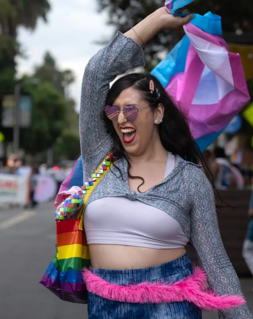 Dani Soto with the LGBTQ Center takes part in the...