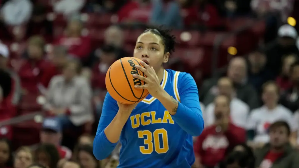 UCLA’s Timea Gardiner during the first half of an NCAA...