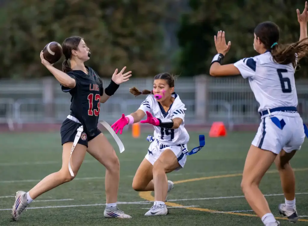 JSerra quarterback Kate Meier (13) throws the ball during a...
