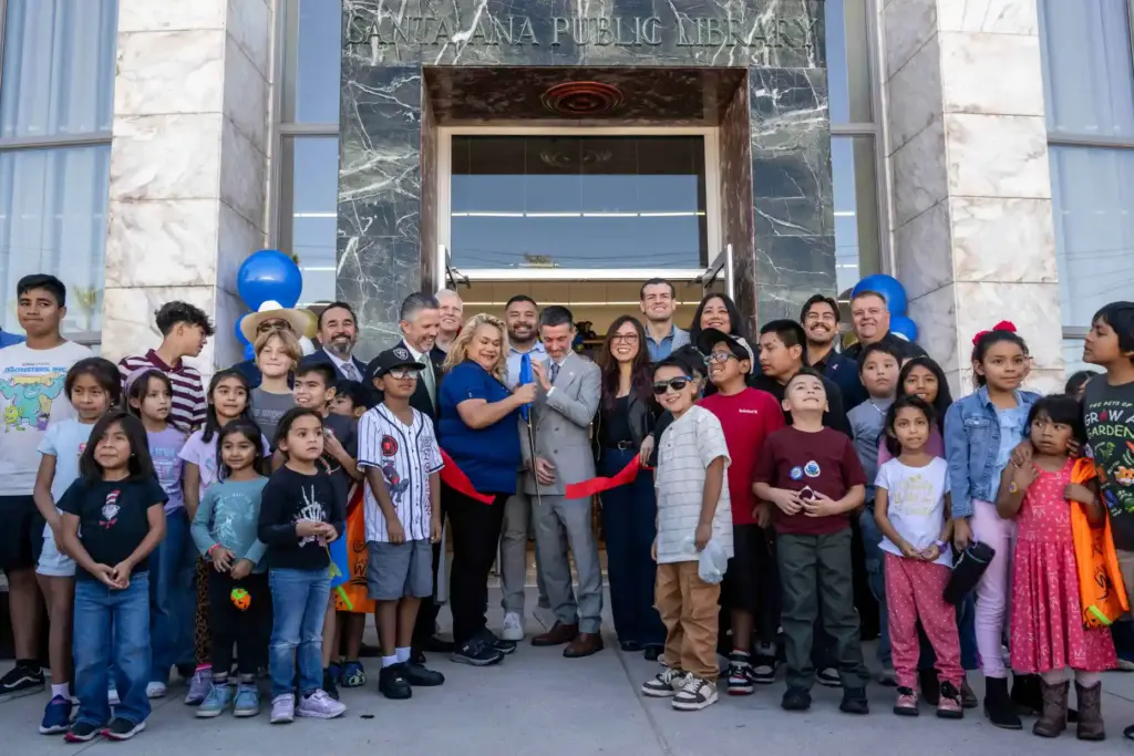 Santa Ana Mayor Valerie Amezcua and Executive Director of Library...