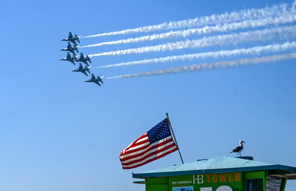 The United States Air Force Thunderbirds perform during the Pacific...