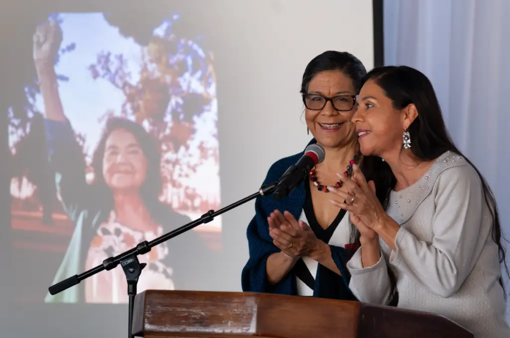 Juanita and Marlina Chavez accept the John Anson Ford Human...